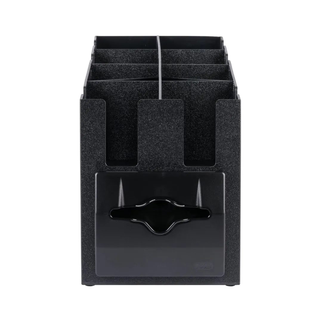 Vollrath CTNCLS-06 Napkin Dispenser 9-1/16"W×19-1/4"D×15-3/16"H Holds 100 Black ABS Napkins Cup Lid