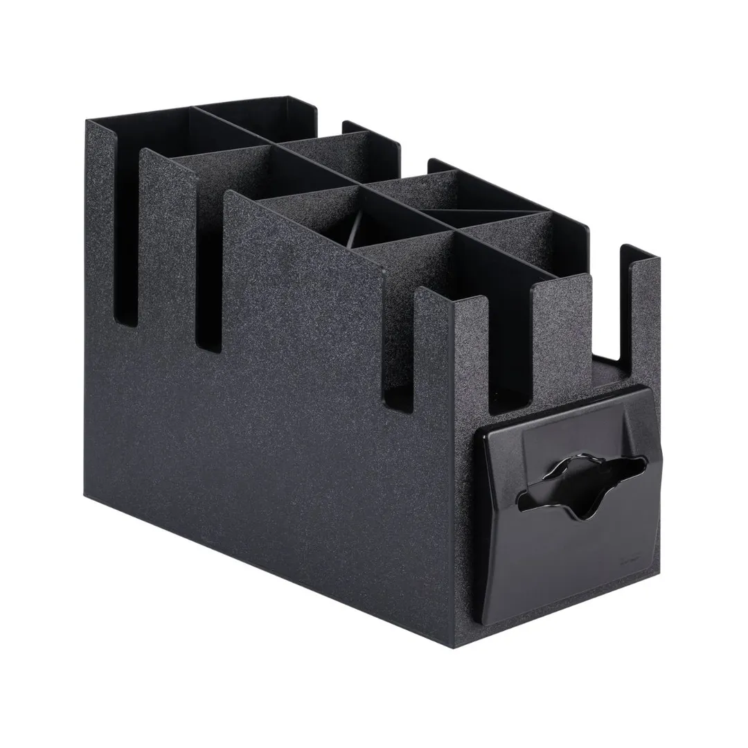 Vollrath CTNCLS-06 Napkin Dispenser 9-1/16"W×19-1/4"D×15-3/16"H Holds 100 Black ABS Napkins Cup Lid