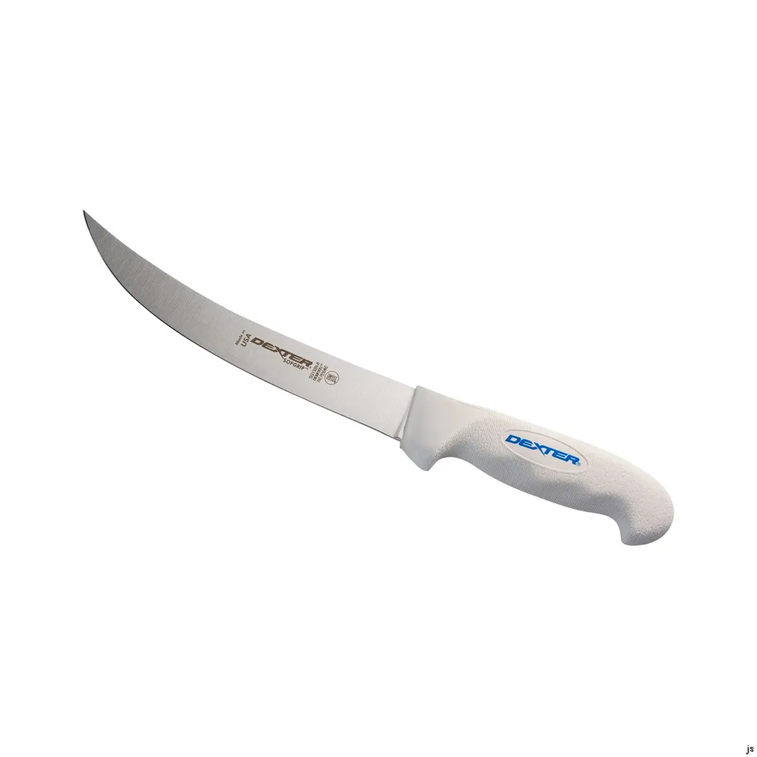 Dexter 24763 Fish Knife, 8" Curved Blade, Stainless Steel, Rubber Grip, Made in USA