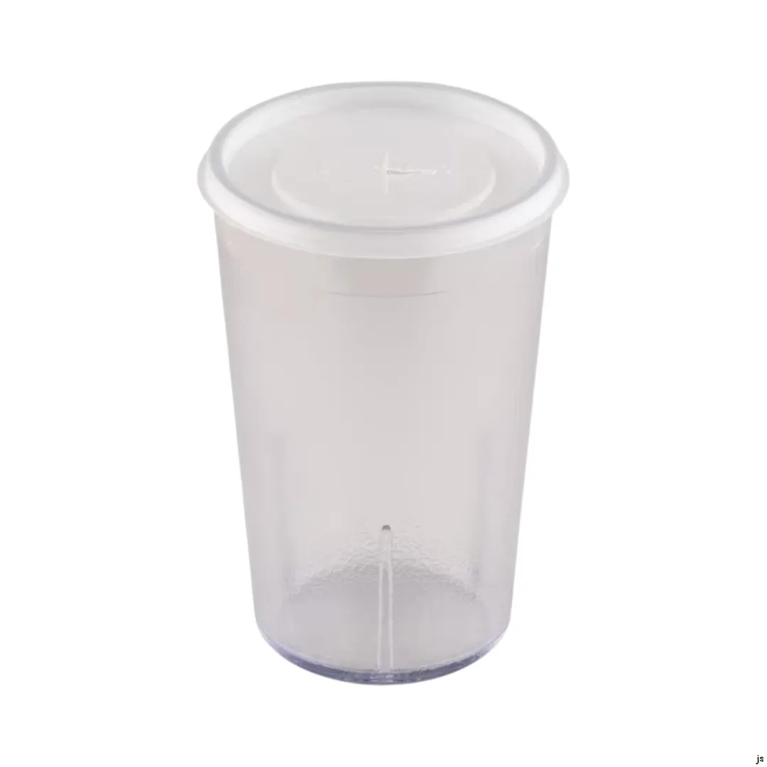 Dinex DX1198ST8714 Translucent Cup Lid, 2-3/4" Dia., Fits 9-1/2 oz Tumblers, Straw Slot - 1/Case