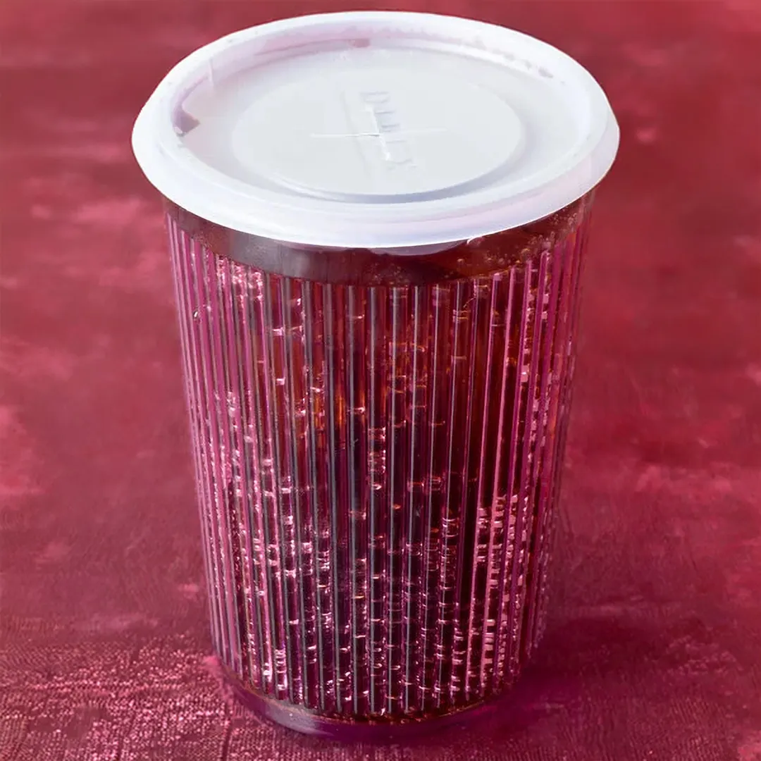 Dinex DX1198ST8714 Translucent Cup Lid, 2-3/4" Dia., Fits 9-1/2 oz Tumblers, Straw Slot - 1/Case