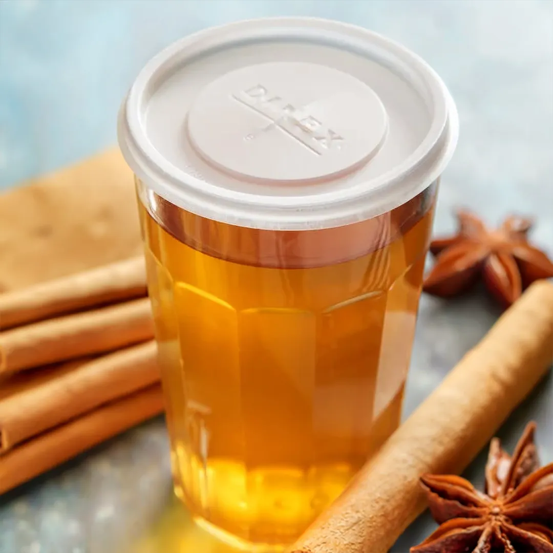Dinex DX1198ST8714 Translucent Cup Lid, 2-3/4" Dia., Fits 9-1/2 oz Tumblers, Straw Slot - 1/Case