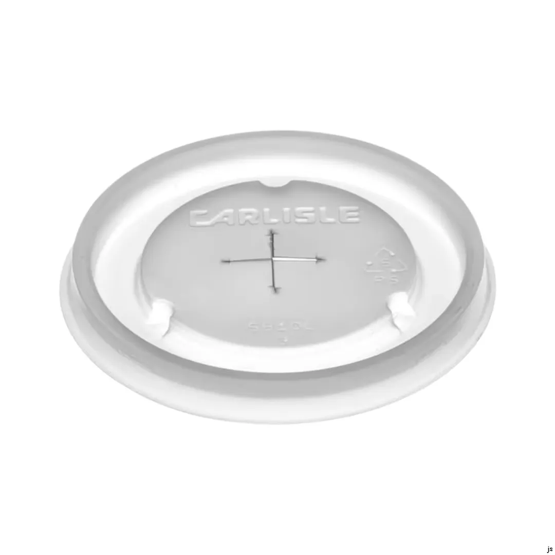Dinex DX5810ST8714 Clear Disposable Cup Lid with Straw Slot for 10 oz Tumbler - 100/Case