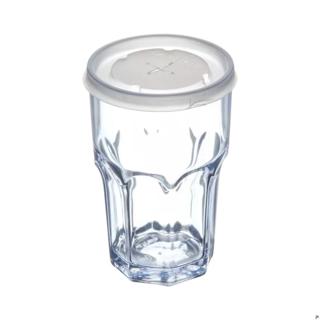 Dinex DX5810ST8714 Clear Disposable Cup Lid with Straw Slot for 10 oz Tumbler - 100/Case
