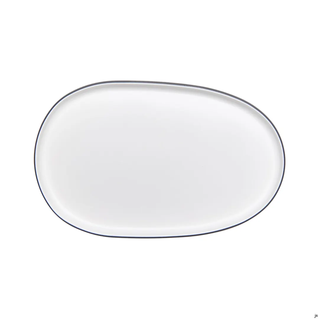 GET 21280-TOH/BK Oblong Plastic Platter, 16.1"L x 10.1"W x 1"H, Two-Tone Honey/Raven, Melamine