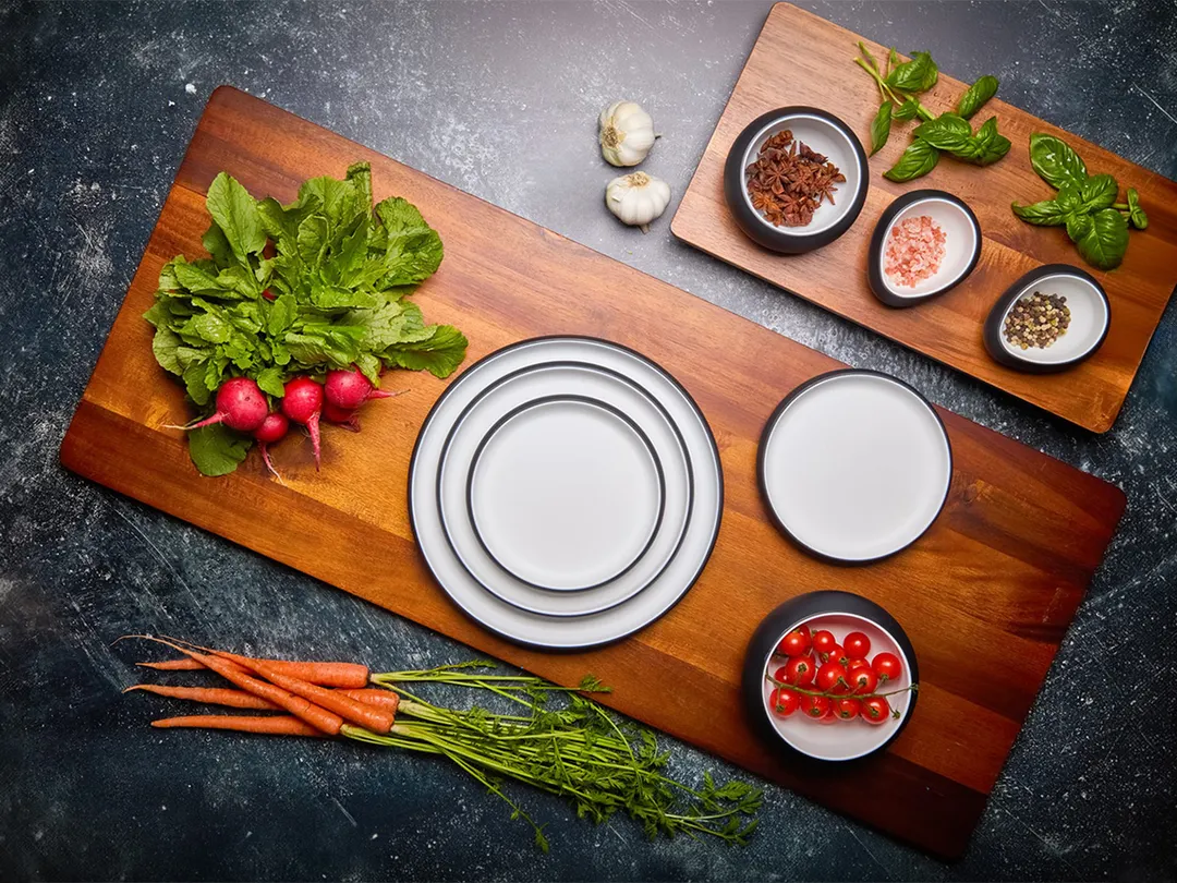 GET 21280-TOH/BK Oblong Plastic Platter, 16.1"L x 10.1"W x 1"H, Two-Tone Honey/Raven, Melamine