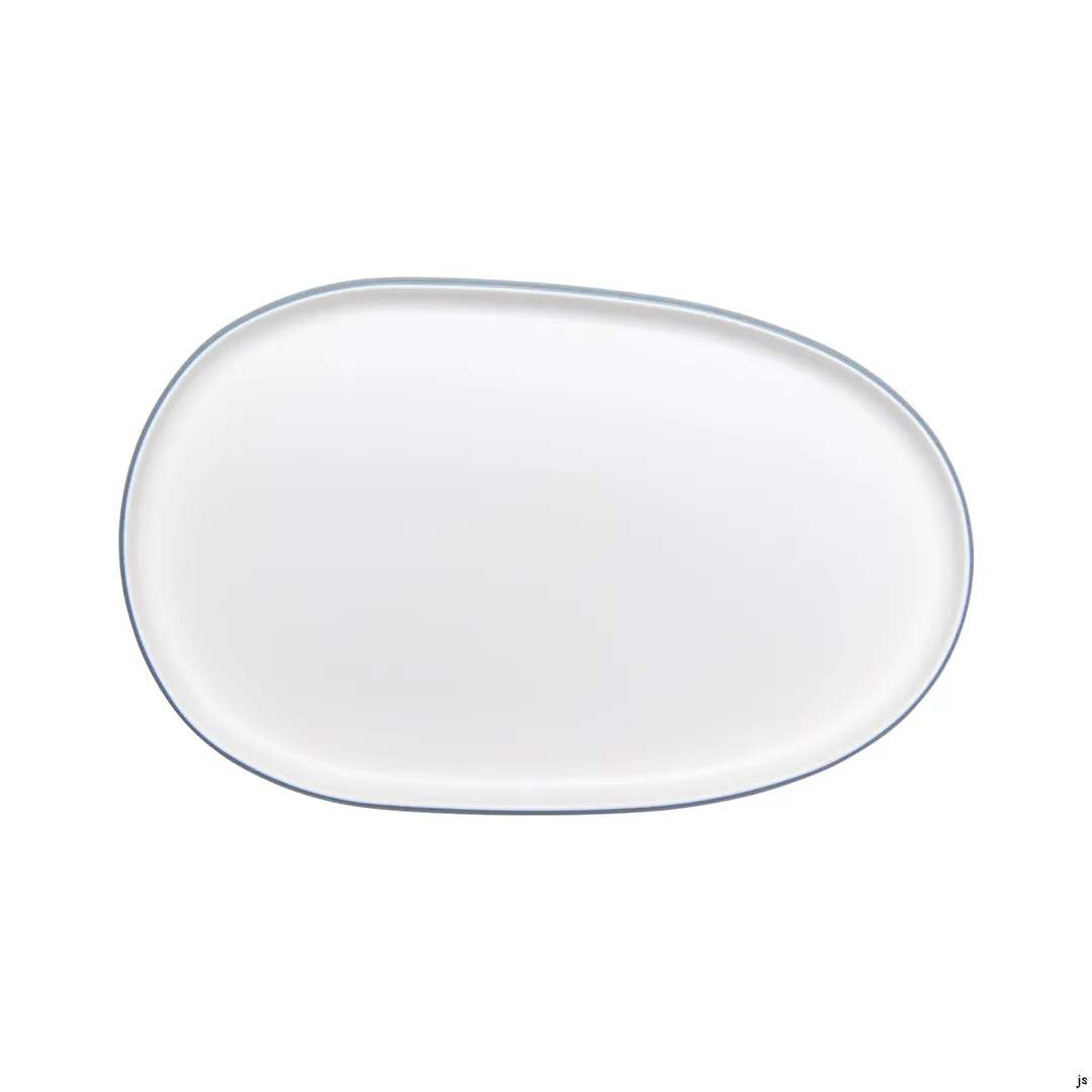GET 21280-TOH/BL Cheforward Hatch Platter, 16.1"L x 10.1"W x 1"H, Oblong, Two-Tone Honey/Bluejay