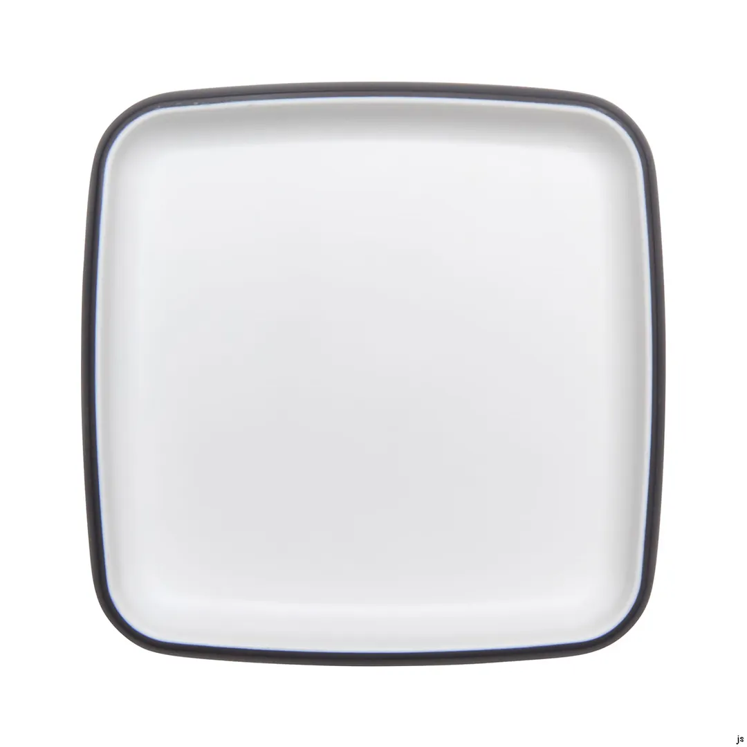 GET 21373-TOH/BK Melamine Square Plate, 6.5" Dia., Honey Interior, Raven Exterior, Cheforward Hatch