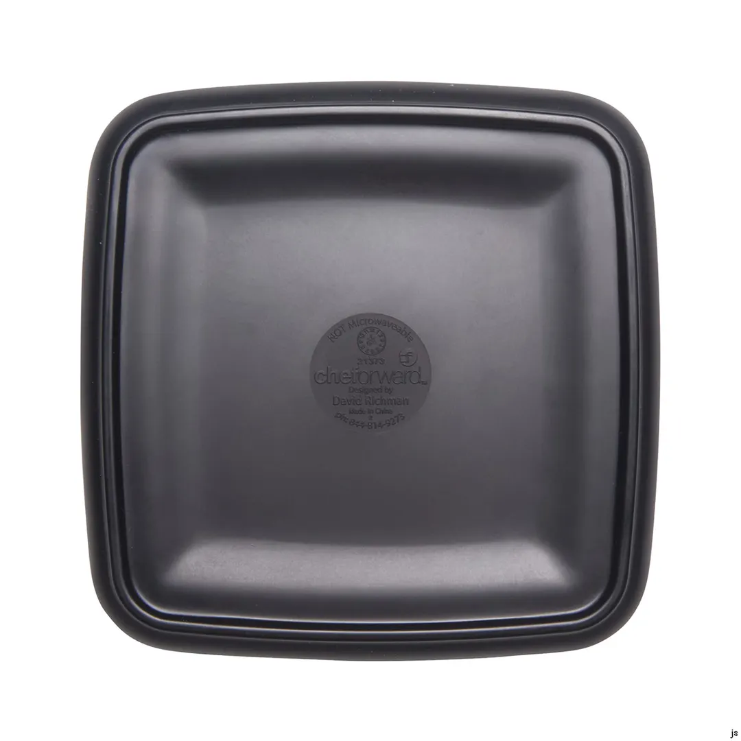 GET 21373-TOH/BK Melamine Square Plate, 6.5" Dia., Honey Interior, Raven Exterior, Cheforward Hatch