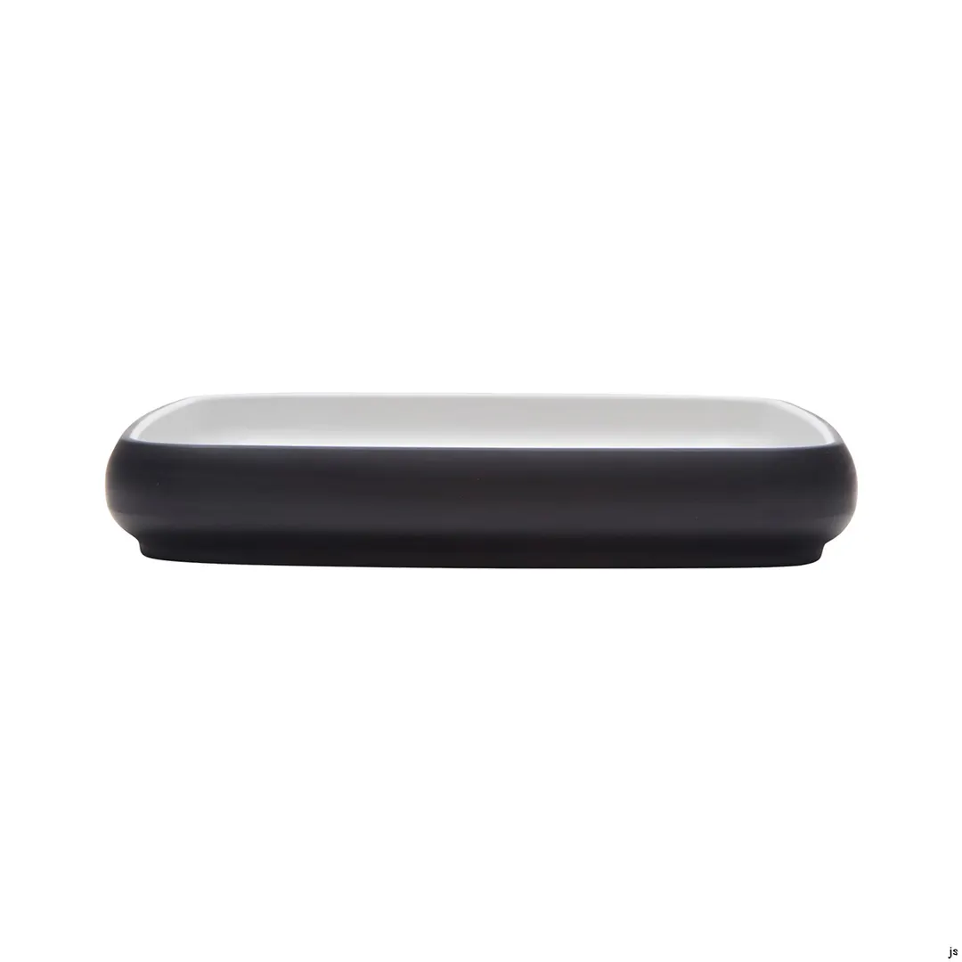 GET 21373-TOH/BK Melamine Square Plate, 6.5" Dia., Honey Interior, Raven Exterior, Cheforward Hatch