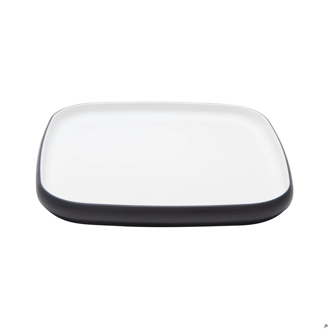 GET 21375-TOH/BK Cheforward Plate, 10.5" Square, Two-Tone Honey Interior/Raven Exterior, Melamine