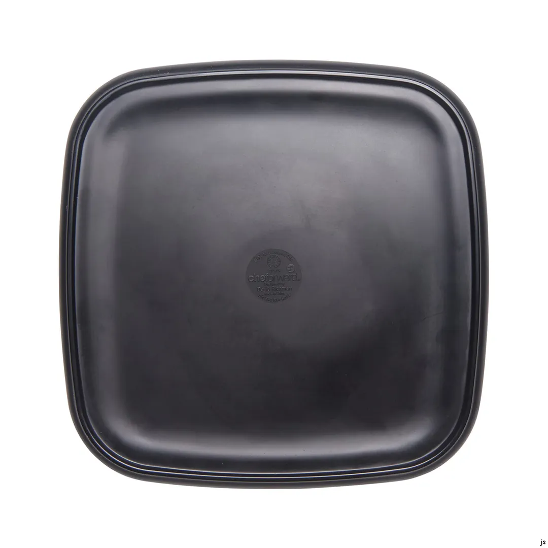 GET 21375-TOH/BK Cheforward Plate, 10.5" Square, Two-Tone Honey Interior/Raven Exterior, Melamine