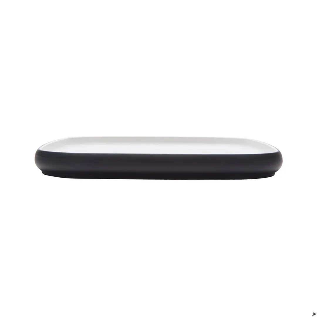 GET 21375-TOH/BK Cheforward Plate, 10.5" Square, Two-Tone Honey Interior/Raven Exterior, Melamine