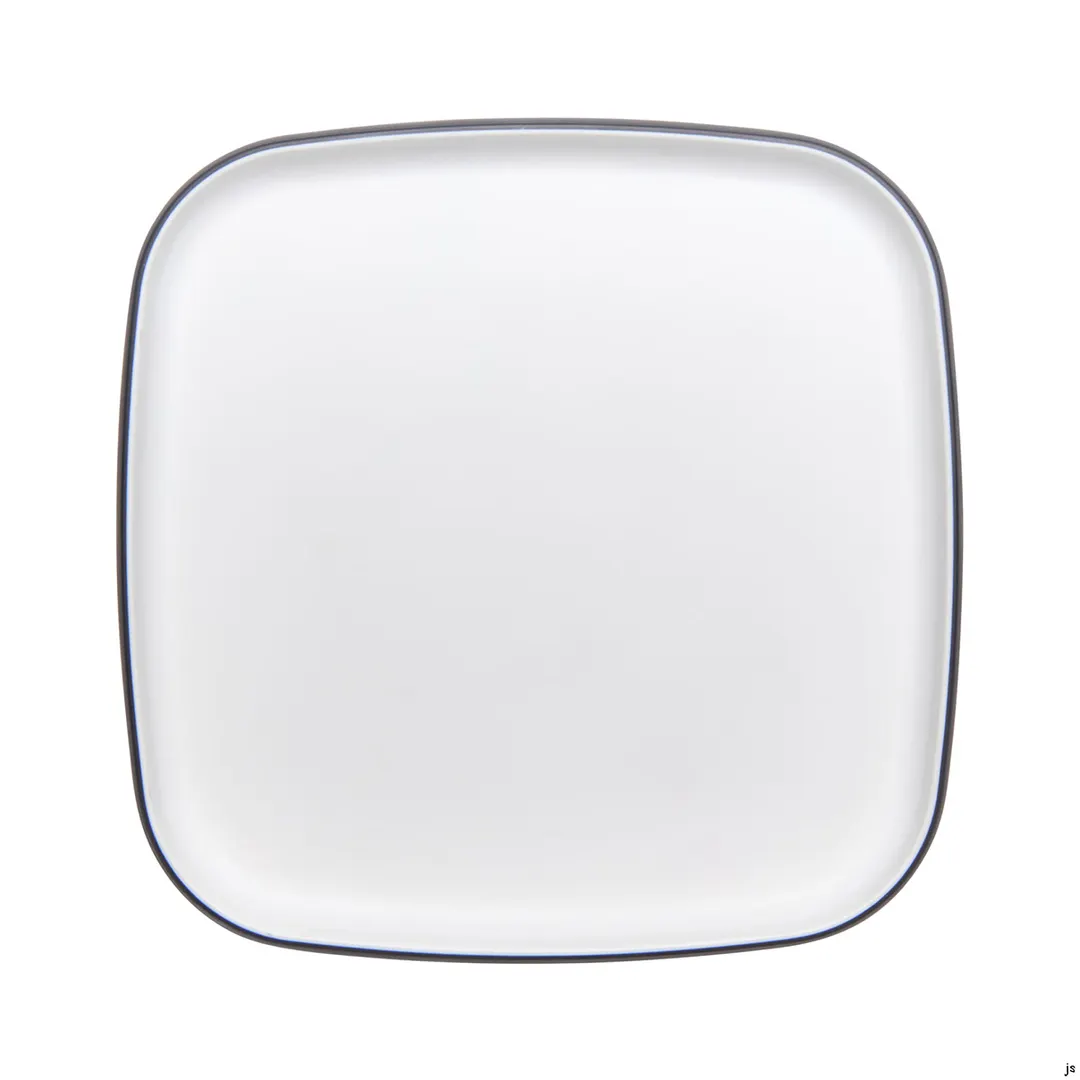 GET 21375-TOH/BK Cheforward Plate, 10.5" Square, Two-Tone Honey Interior/Raven Exterior, Melamine