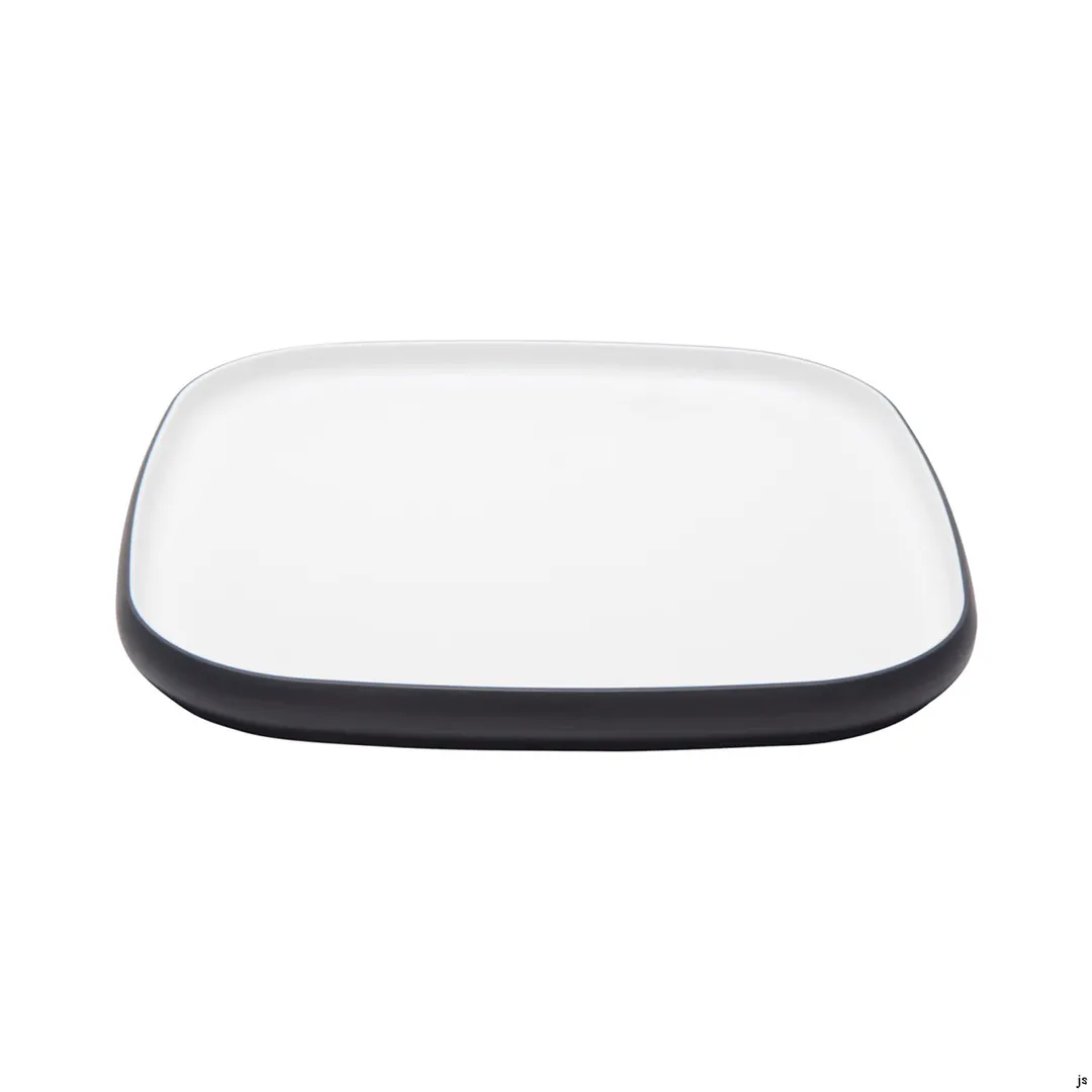 GET 21376-TOH/BK Cheforward Hatch Plate, 12" Square, Two-Tone Honey/Raven, Melamine, Plastic Plate