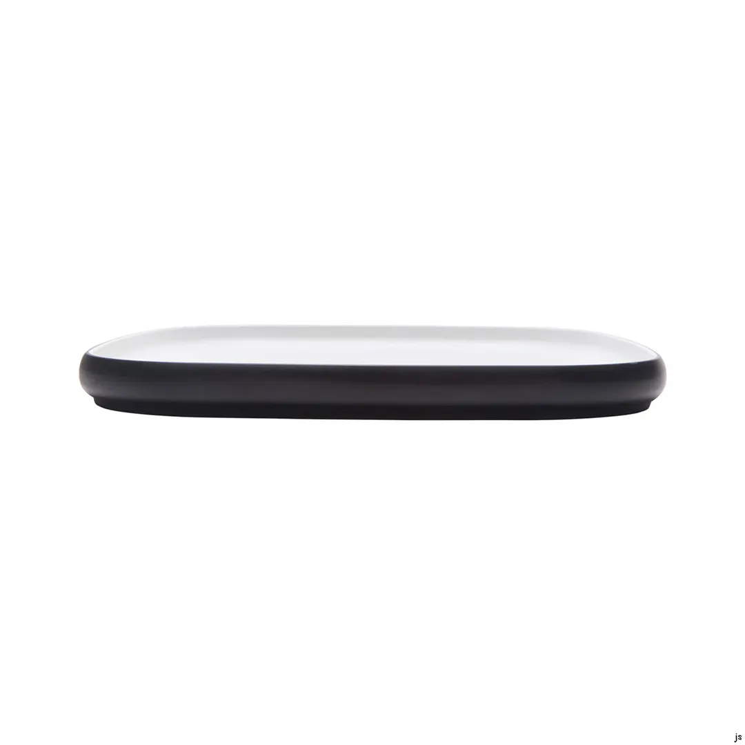 GET 21376-TOH/BK Cheforward Hatch Plate, 12" Square, Two-Tone Honey/Raven, Melamine, Plastic Plate