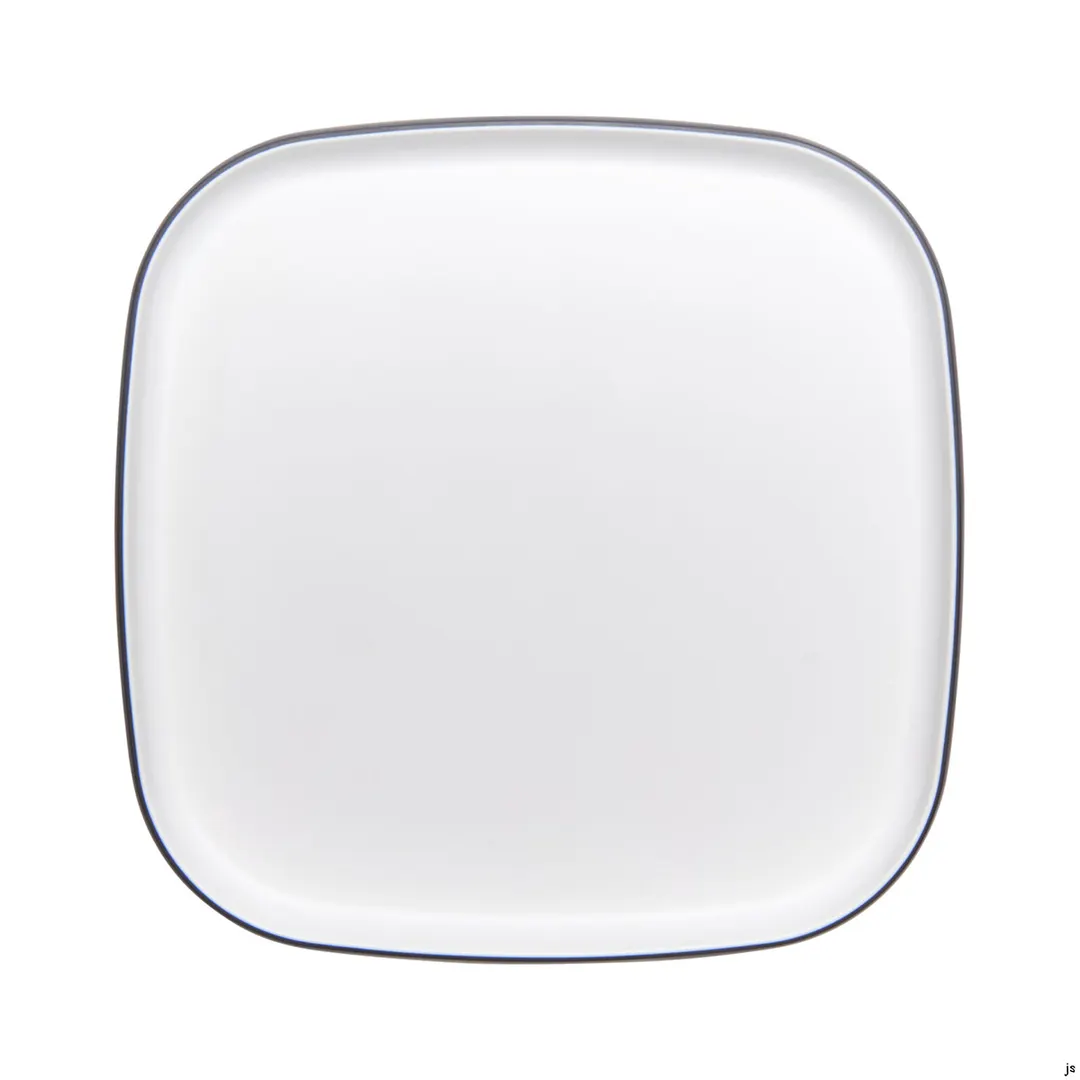 GET 21376-TOH/BK Cheforward Hatch Plate, 12" Square, Two-Tone Honey/Raven, Melamine, Plastic Plate