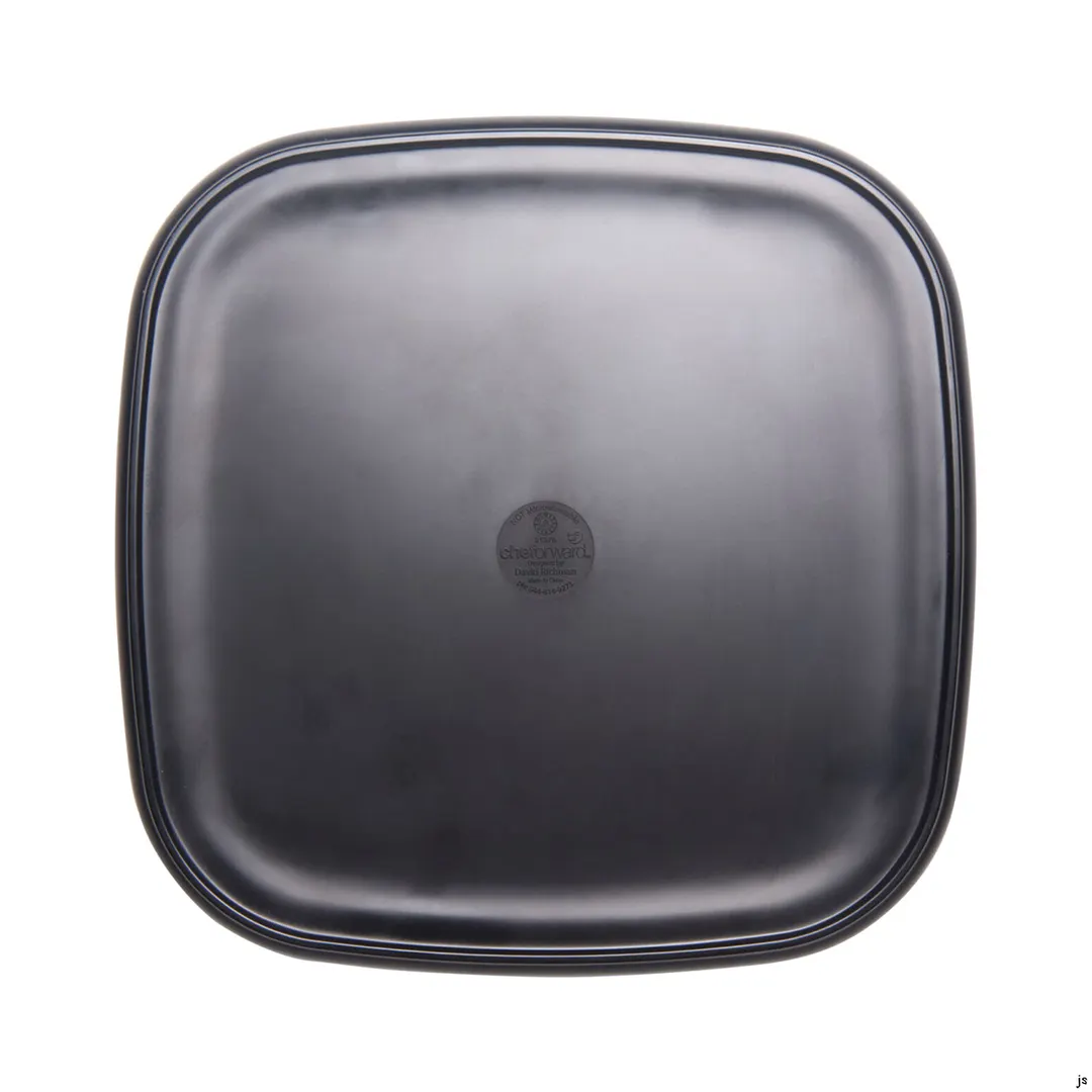 GET 21376-TOH/BK Cheforward Hatch Plate, 12" Square, Two-Tone Honey/Raven, Melamine, Plastic Plate