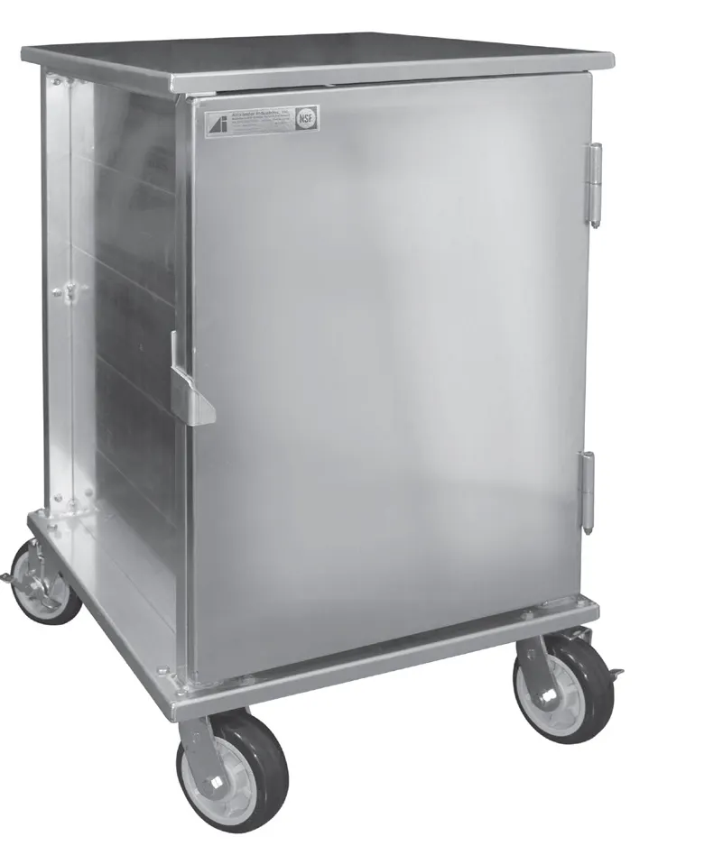 Alexander Industries A-PA500-1/2 NSF Bun Pan Cabinet, 35H, 200 Pan 12x20 Capacity, Aluminum, Solid Door, 1-1/2 Centers