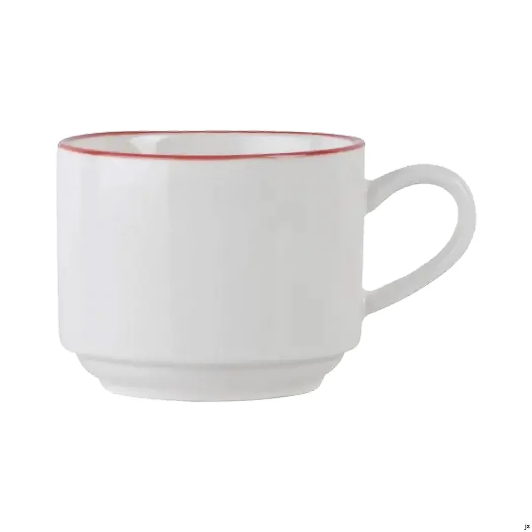 Mikasa 5305873 Bistro Cup, 3 oz Pinstripe Red Porcelain China Cup Smallware Tabletops Dinnerware