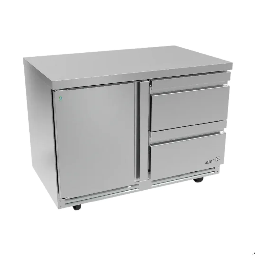 Asber AUTR 60 D2 P 60" 2-Drawer Undercounter Refrigerator, Stainless, Front Breathing, 20.6 cu. ft.
