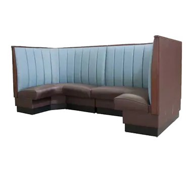 ATS AT&S-AS-4212-12 GR6 Booth 1/2 Circle 46x88x46 L, 42" High, Spring Seat, 12-Channel, Vinyl Kick Plate