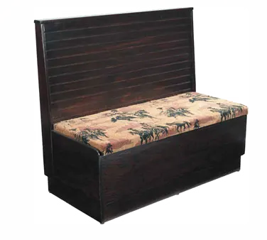 ATS AT&S-AS36-WBB-PSD GR6 Single Deuce Booth, 30" L x 36" H, Wood Frame, Black Vinyl Outside Back, Wood Top & End Caps, Upholstered 2-1/2" Seat Pad