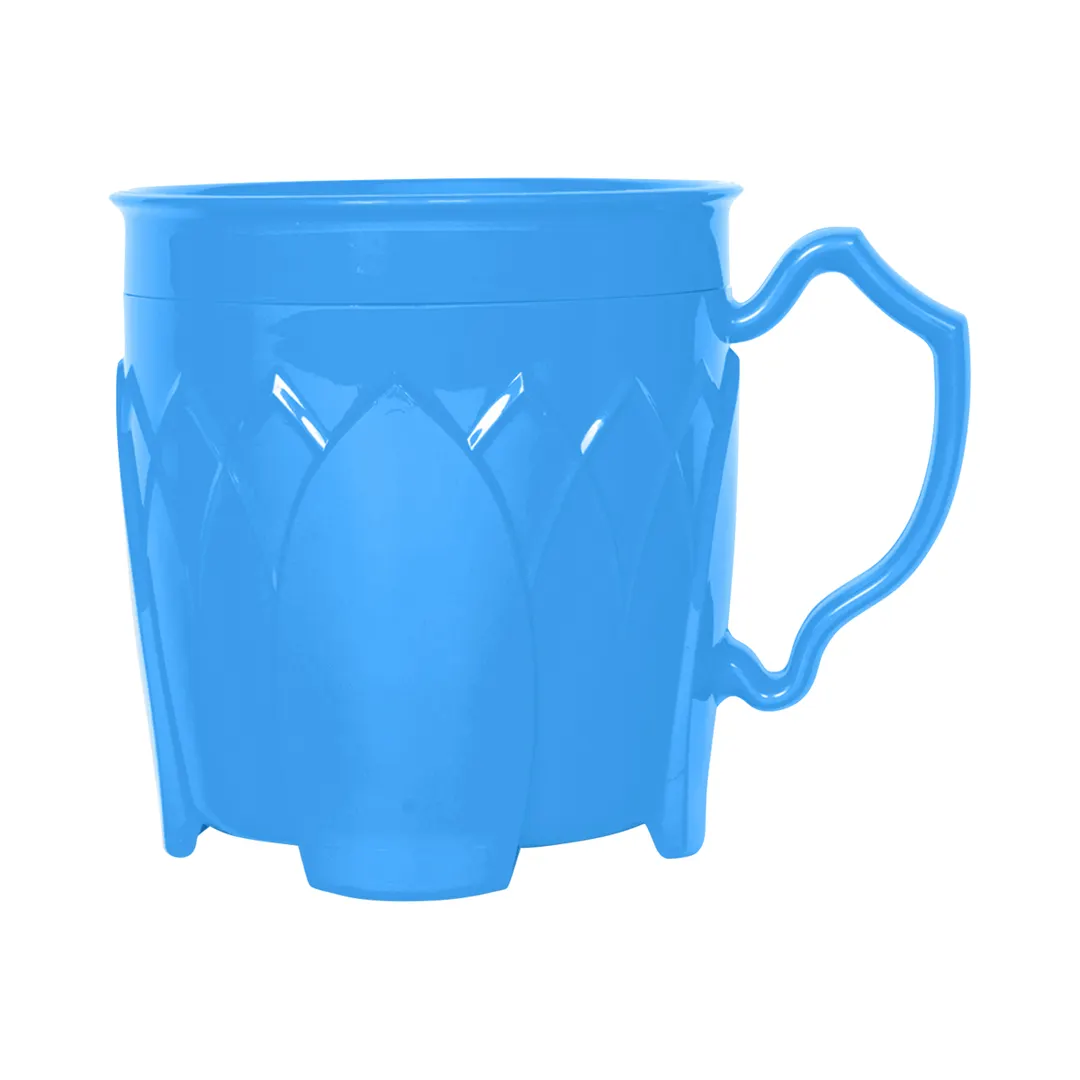 Dinex DX5000B14 - 8 oz Blue Fenwick Plastic Mug, Air‑Insulated, Dishwasher Safe - Case