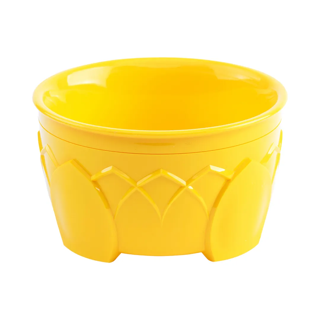 Dinex DX5300B04 - Yellow 9 oz Plastic Bowl, 12" Diameter, 0.5 Qt Capacity, Polypropylene, Safe - Case