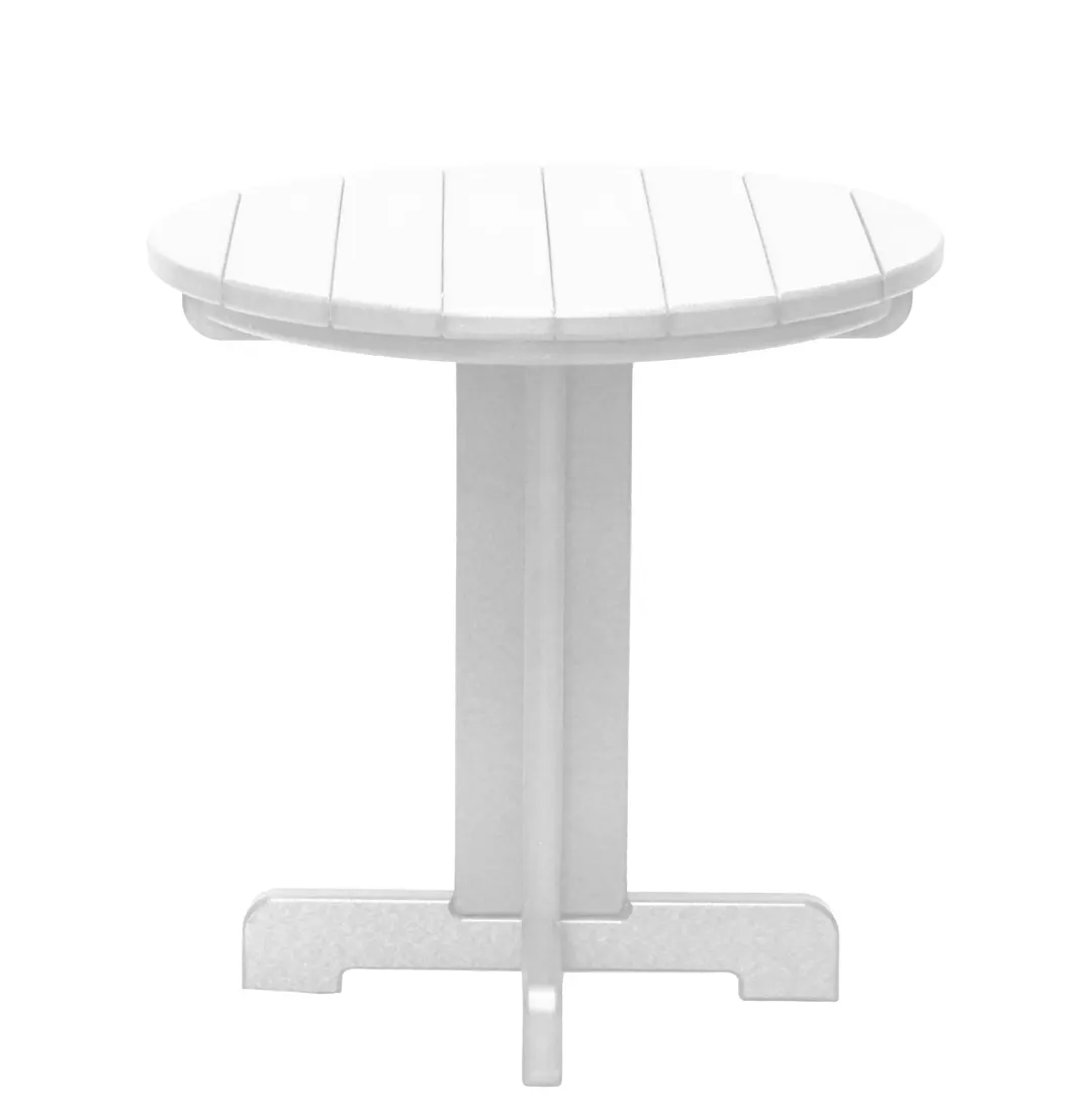 Grosfillex UT814004 Kailua Round HDPE Low Table, 20 Inch, White Finish