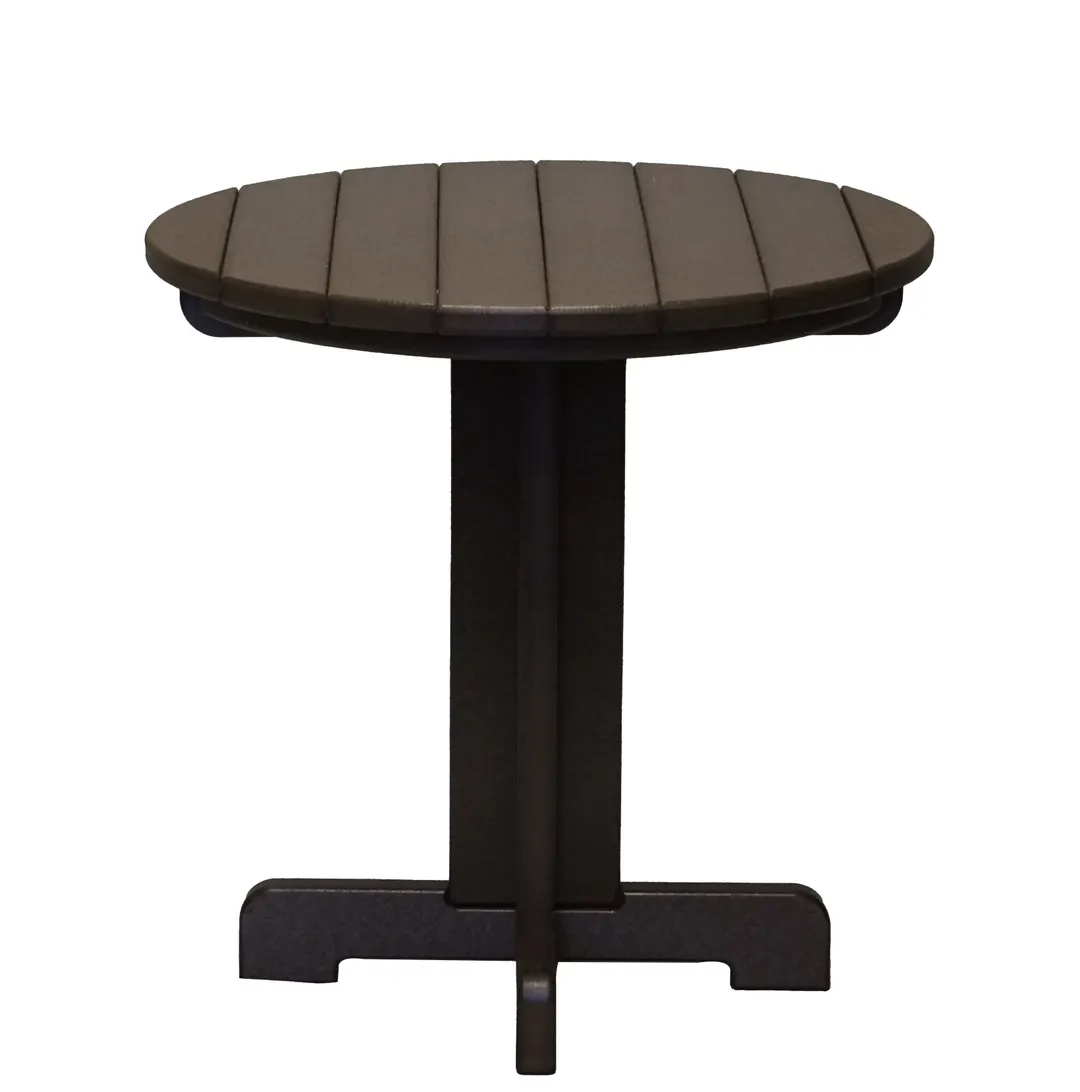 Grosfillex UT814885 Kailua Round HDPE Low Table, 20 Inch, Dark Brown Finish