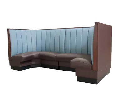 ATS AT&S-AS-3612-12 GR6 Booth, 1/2 Circle, 46" H x 88" L, 12‑Channel Back, Upholstered Seat, Frame, Kick Plate