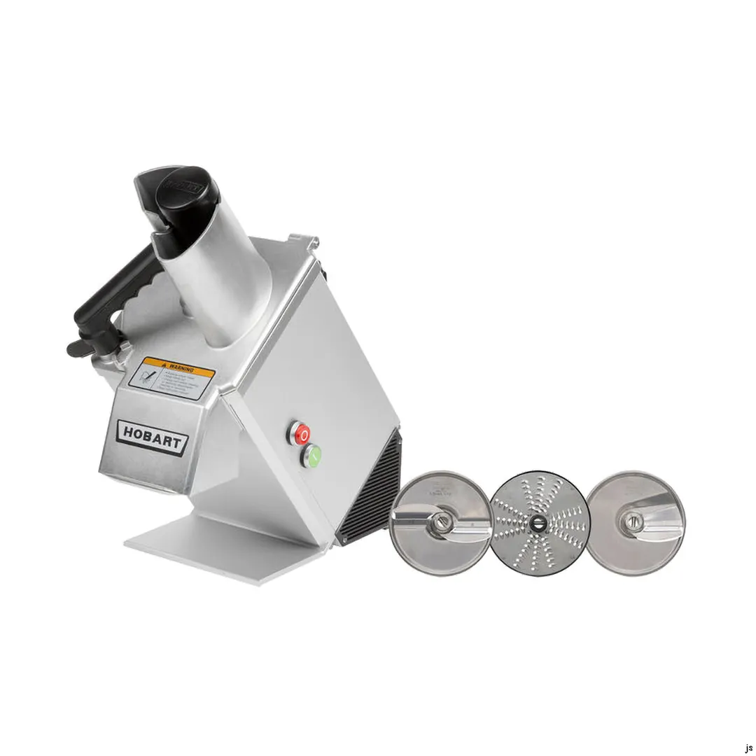 Hobart FP100-1A Benchtop Continuous Feed Food Processor with PLATE-3PACK-SS, 11 lbs per/min, 1/3 hp