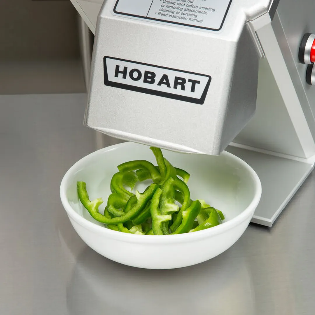 Hobart FP100-1B Benchtop Continuous Feed Food Processor with PLTSS-6PACK, 11 lbs per/min, 1/3 hp