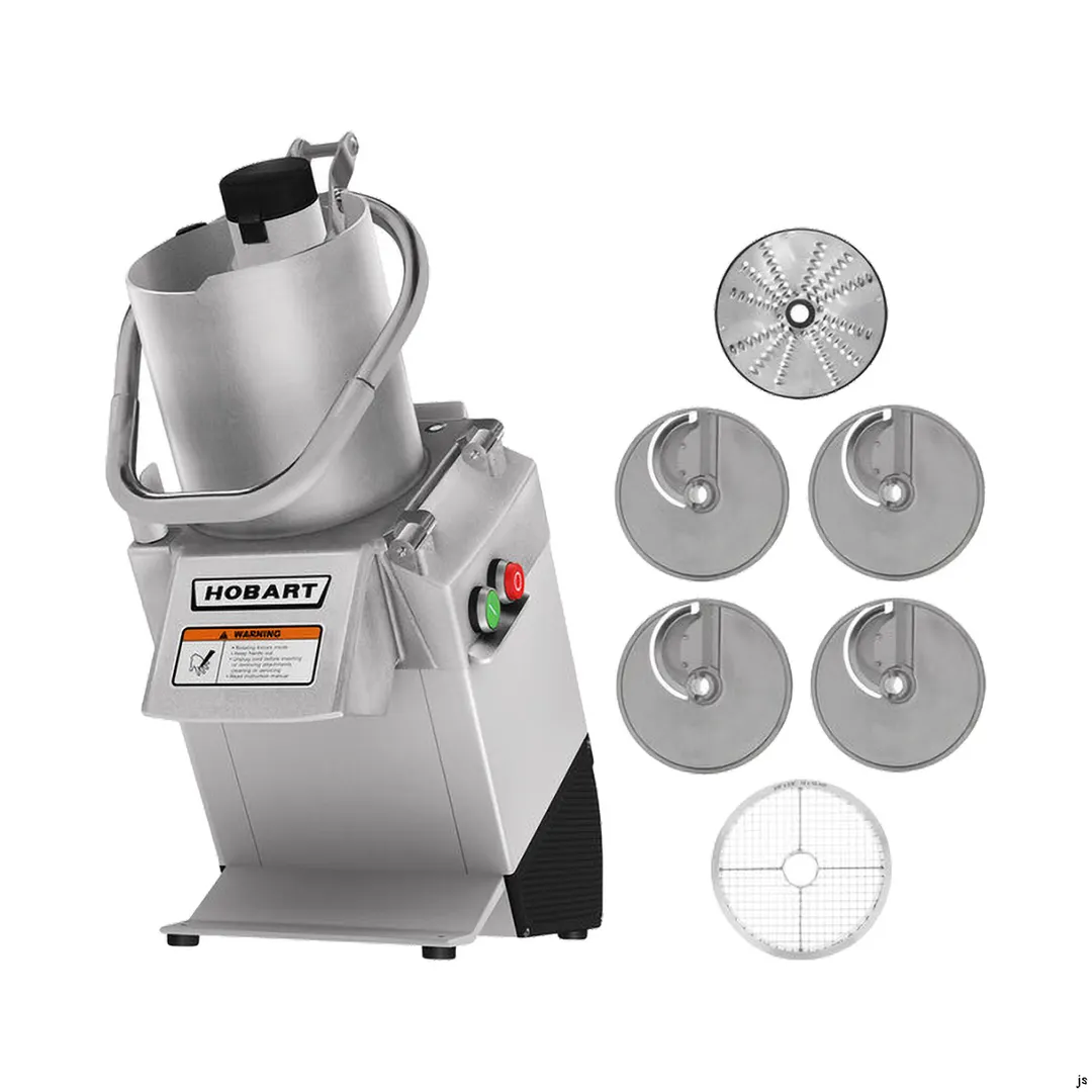 Hobart FP250-1B Benchtop Continuous Feed Food Processor with 15PLTSS-6PACK, 17 lbs per/min, 3/4 hp