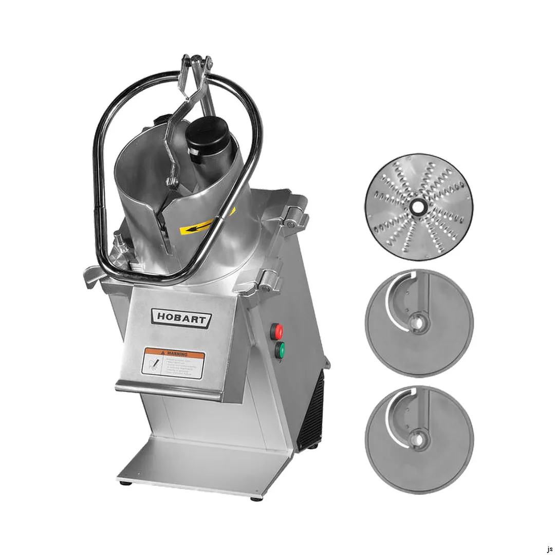 Hobart FP350-1A Benchtop Continuous Feed Food Processor with 3PLATE-3PACK-SS, 26 lbs per/min, 1 hp