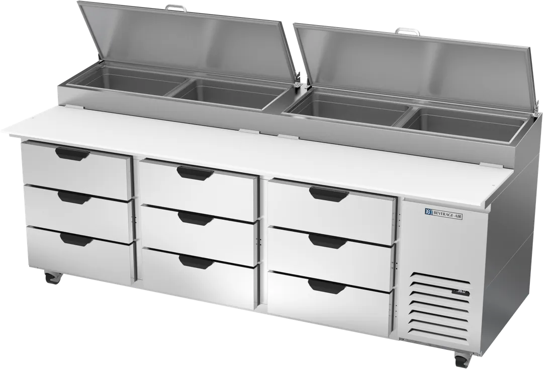 Beverage Air DPD93HC-9 Pizza Prep Table Refrigerated Counter