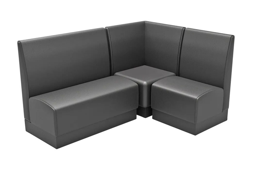 G & A QSM-C-ESPRIT Modular Corner Restaurant Booth, 30"W x 26"D x 42"H, Upholstered Esprit Vinyl with Wood Frame