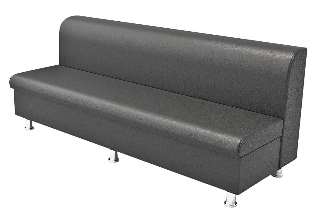 G & A QSU-S3-SYMPHONY Single Restaurant Booth, 72"W x 25"D x 29"H, Symphony Vinyl Upholstered Bench with Wood Frame Finish
