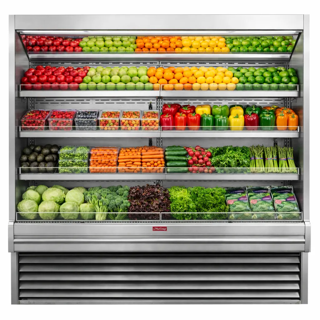 Howard-McCray R-OP35E-12-S-LED Produce Merchandiser, 147" W x 78.5" H, Steel, 3, R448A, 20k BTU, 115V