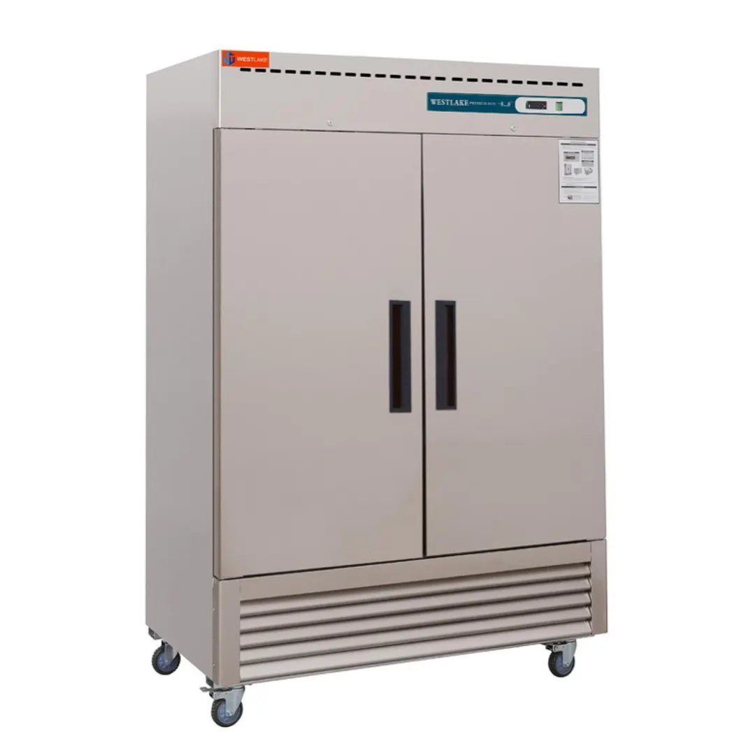 Westlake WKF-49B 54" 2-Solid Door Reach-In Freezer, 49 cu. ft. Stainless, R290, Bottom Mount