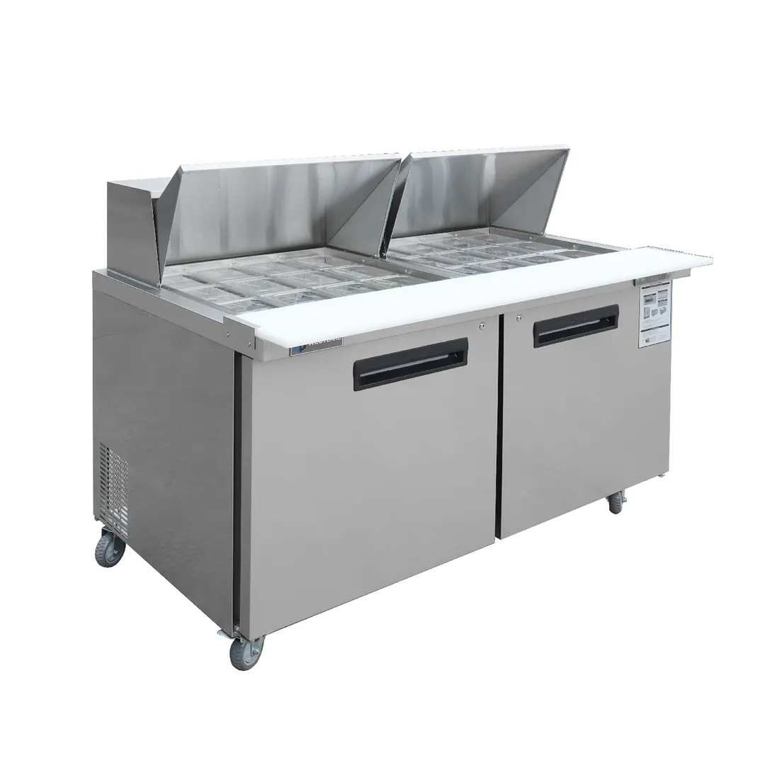 Westlake WKSR-60BM 48" 2-Door Sandwich and Salad Prep Table, 24 Pans Capacity, R290 Refrigeration