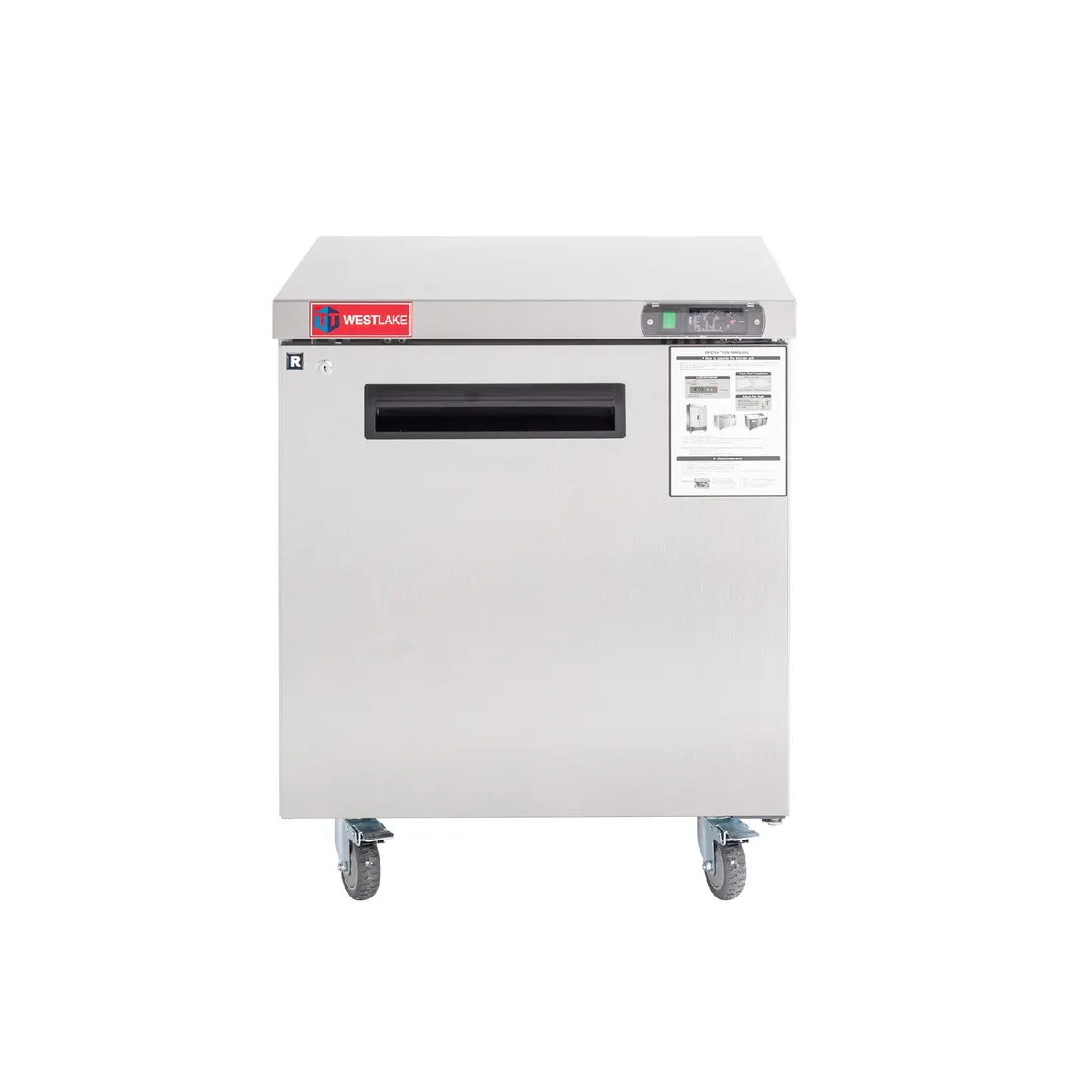 Westlake WKTR-27B 28" 1-Door Commercial Refrigerator Worktop, 6.3 cu. ft. Stainless Steel