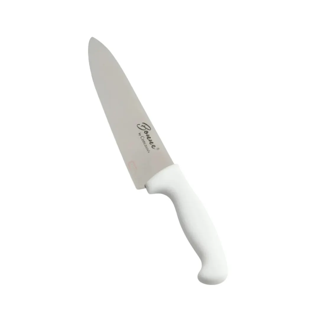 Concasse MCCCHEF08 Chef Knife – 8" Blade, White Plastic Handle, Steel Blade, Kitchen Cutlery
