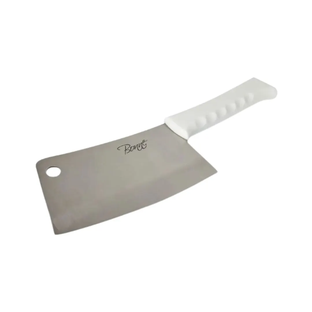 Concasse MCHP060 Heavy Duty Kitchen Cleaver Knife, 6" Stainless Steel Blade, Wooden Handle, Cutlery