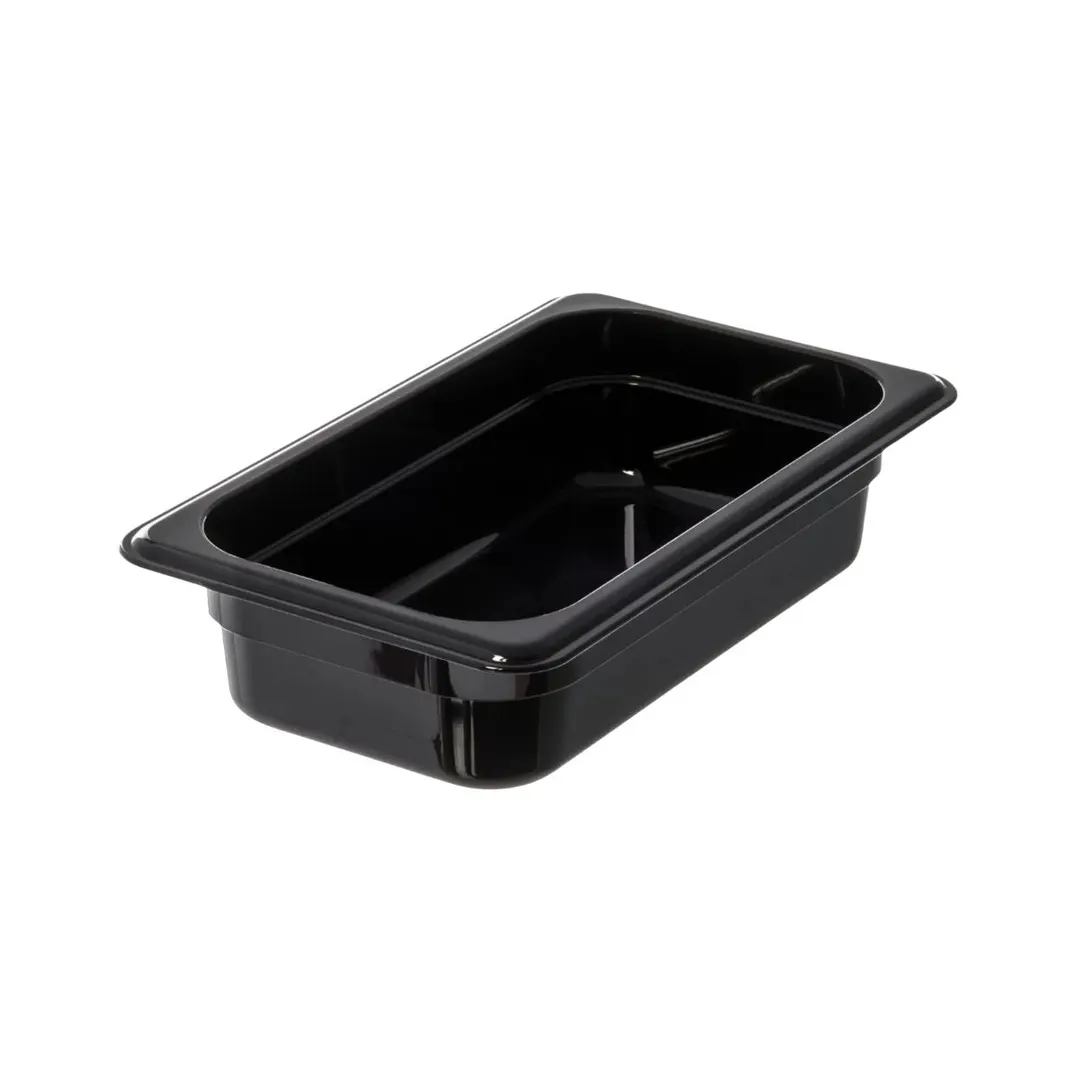 Concasse MCIP1406N Black Polycarbonate 1/4 Pan, 6-3/8" W x 10-3/8" D x 2-1/2" H, NSF Safe