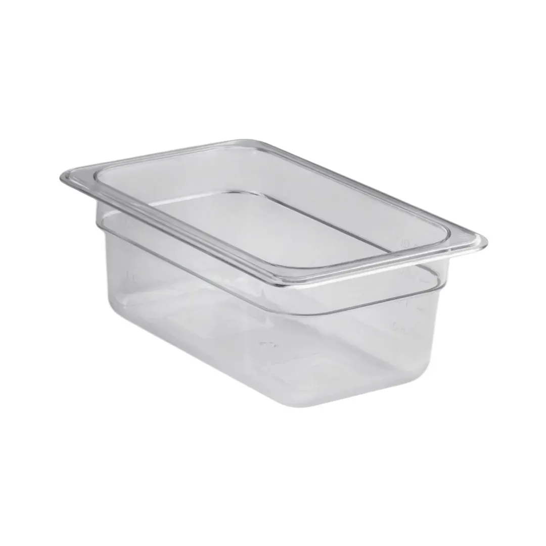 Concasse MCIP1410 1/4 Size Clear Polycarbonate Food Pan, 6-3/8" W x 10-3/8" D x 4" H, Stackable, NSF