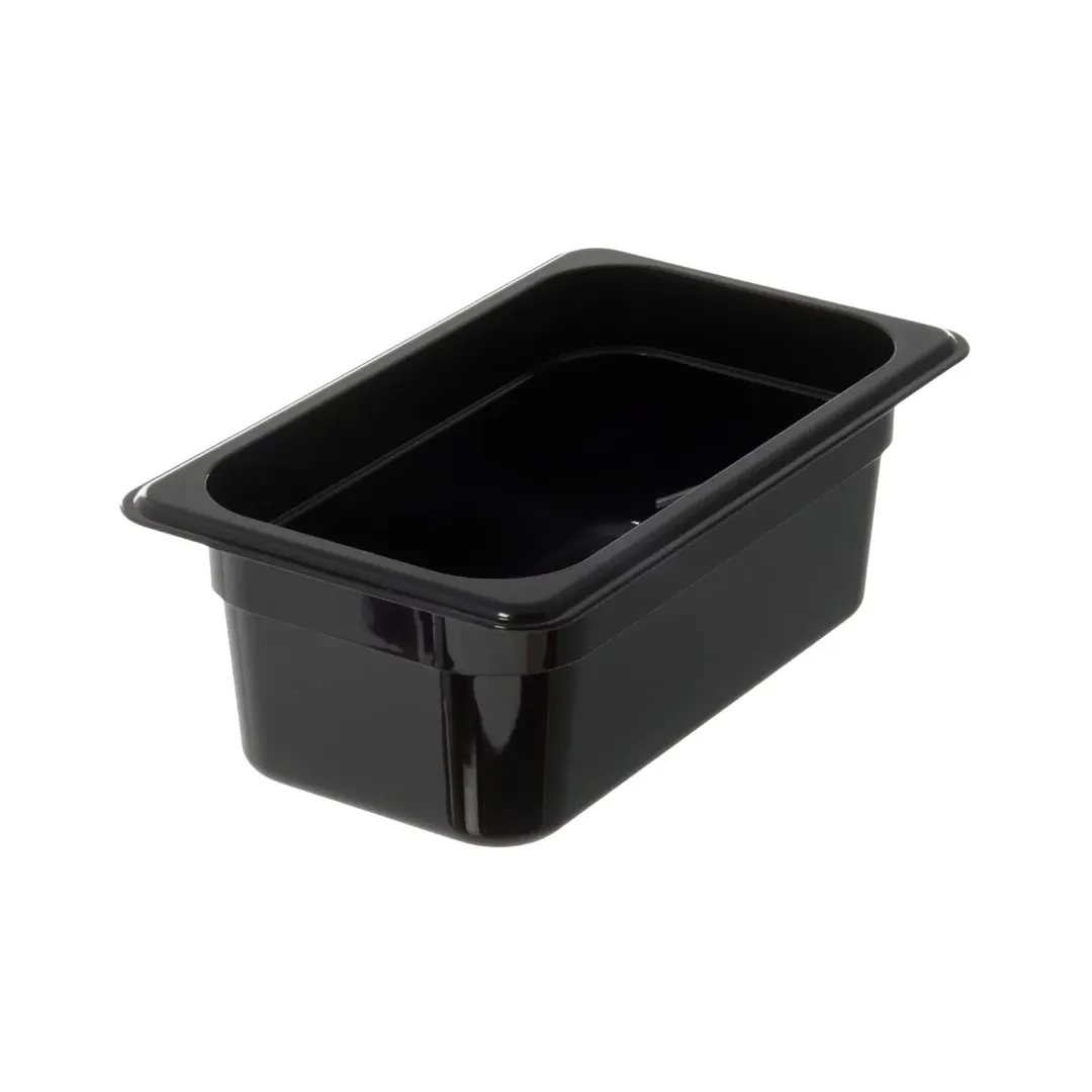 Concasse MCIP1410N - 1/4 Black Polycarbonate Pan, 6-3/8" W x 10-3/8" D x 4" H, Dishwasher Safe, NSF