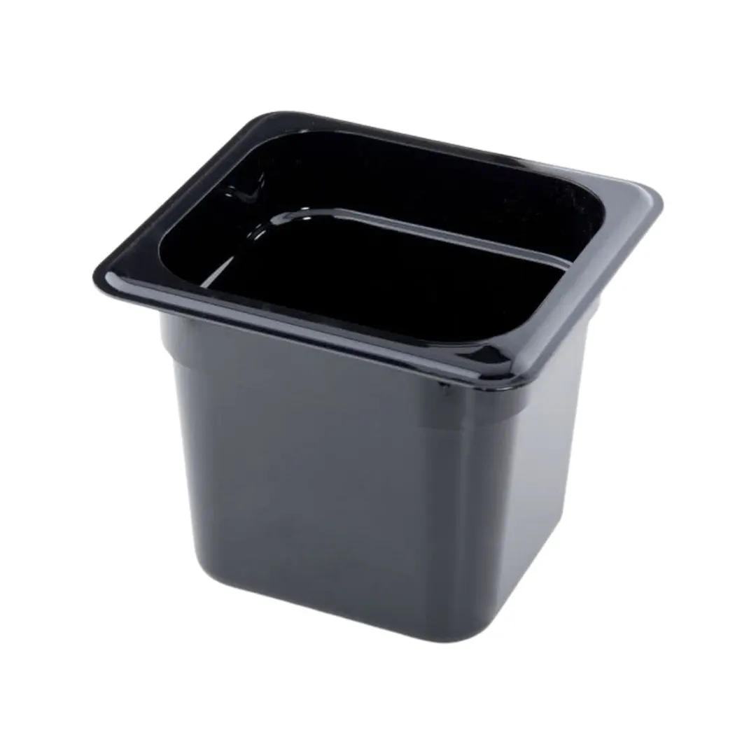 Concasse MCIP1615N 1/6 Black Polycarbonate Pan, 6-7/8" W x 6-1/4" D x 6" H, Dishwasher Safe NSF