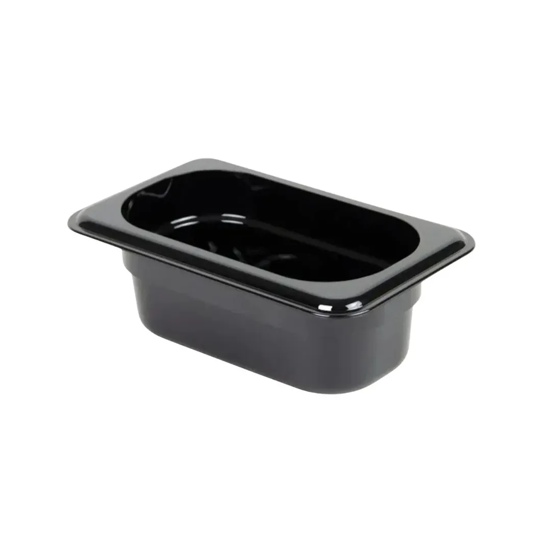 Concasse MCIP1906N 1/9 Size Pan, 6-7/8" W x 4-1/4" D x 2-1/2" H, Black Polycarbonate, Stackable, NSF